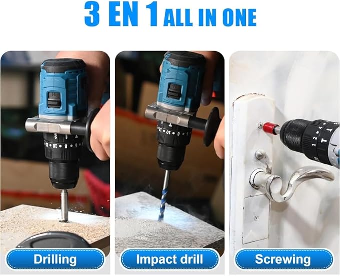 20V Max Cordless Hammer Drill, 1/2" Keyless All Metal Chuck Brushless Impact Drills, Compact Driver Drill for Metal, Wood, Thick Concrete -JOVANT (No Battery)