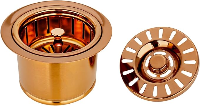 Akicon Kitchen Sink Copper Finish Garbage Disposal Flange Stopper, One Size Disposal Rim, Fit 3-1/2 Inch Standard Sink Drain Hole 2.85" Height, Rose Gold