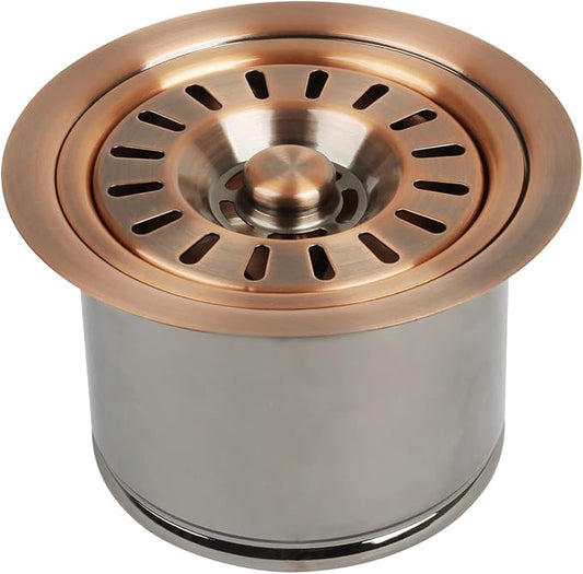 Akicon Kitchen Sink Copper Finish Garbage Disposal Flange Stopper, One Size Disposal Rim, Fit 3-1/2 Inch Standard Sink Drain Hole 2.85" Height