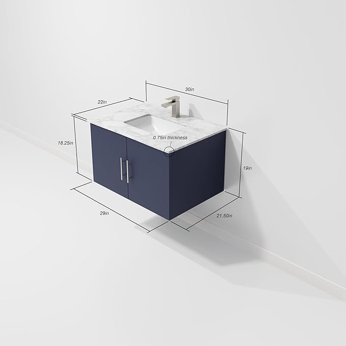 Sonoma 30 in. W X 22 in. D Navy Blue Single Bath Vanity Cabinet Without Countertop