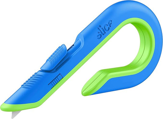 Slice Box Cutter | Manual Retracting | Heavy Duty Utility Knife | Safe Ceramic Blade Lasting 11x Longer than Metal | 1 Pack | Blue