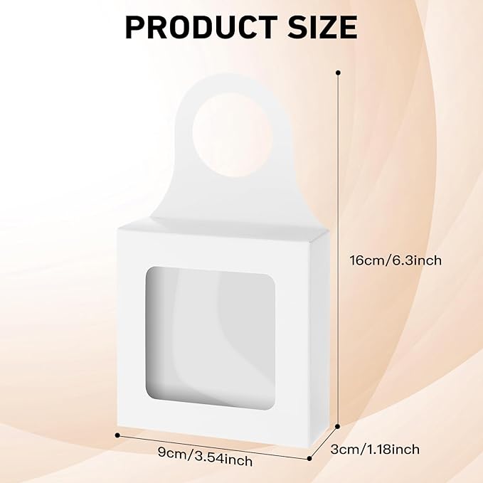 Gjinxi Kraft Paper Wine Bottle Box 10 Pcs Hanging Foldable Gift Boxes with Window Hanging Wine Accessory Sets Folding White Bags Hanger Favor Box for Kitchen Dining Engagement Decoration