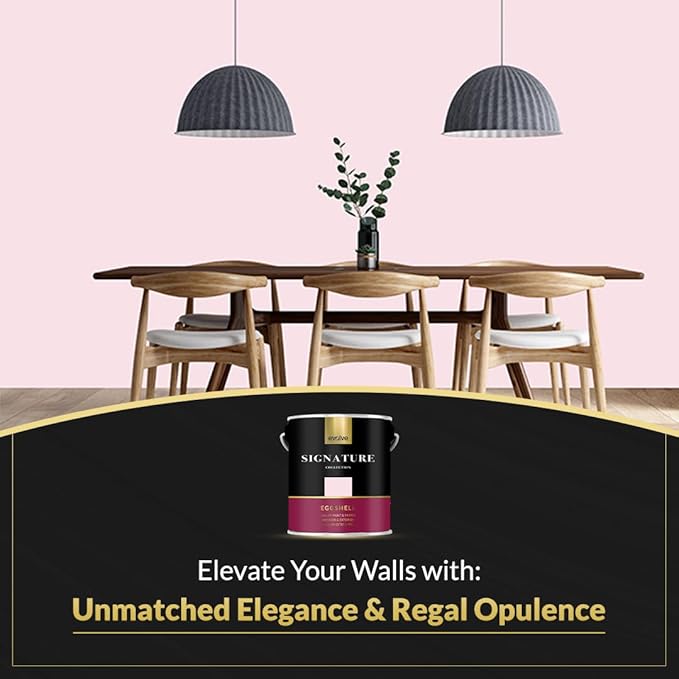 EVOLVE Signature Paint & Primer: Luxury Paint & Primer for Indoor & Outdoor Surfaces, Minimal Odor, Eggshell Sheen (Petal Pink, 1 Gallon)