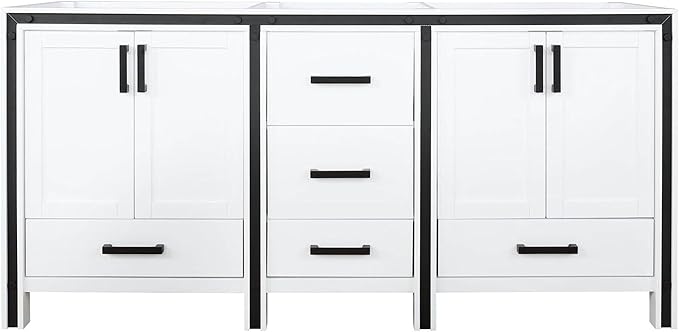 Augustine 72 in. W X 22 in. D White Double Bath Vanity Cabinet Without Countertop