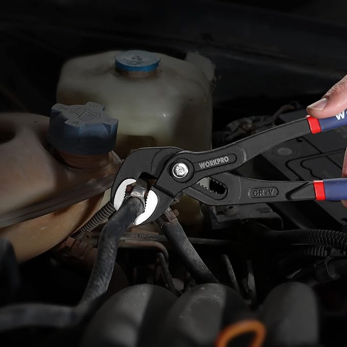 WORKPRO 10-Inch Groove Joint Pliers, Fast Adjust Tongue and Groove Pliers, V-Jaw Water Pump Pliers with Comfort Grips
