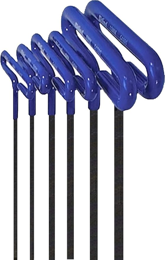8pc Inch Cush Grip Hex T-Key Set,6 inch arm