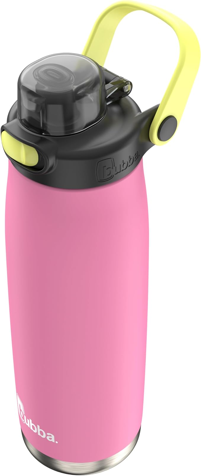 Bubba Radiant Stainless-Steel Water Bottle with Pop-Up Straw, 24oz, Rubberized Azalea