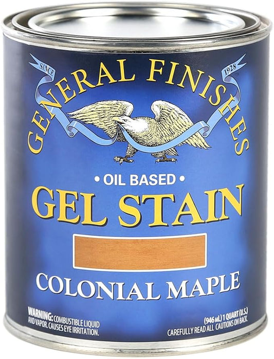 General Finishes Oil Base Gel Stain, 1 Quart, Colonial Maple