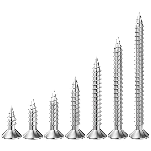 (300Pcs) #8x1 Wood Screw Quick Metal Self Tapping Flat Head 304 Stainless Steel