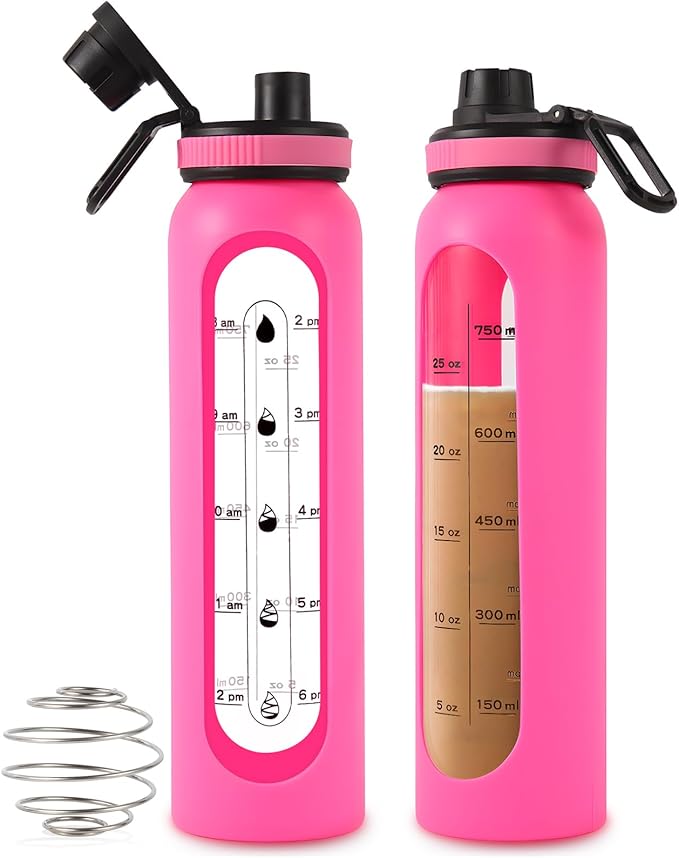 Glass Shaker Bottle,34oz BPA-Free Blender Shaker Bottle With Ball and Cleaning Brush for Protein Mixes Fitness