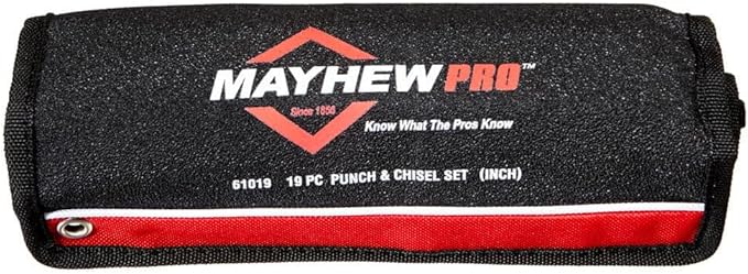 Mayhew Tools 61019 Punch and Chisel Set, 19-Piece, Black Oxide Finish