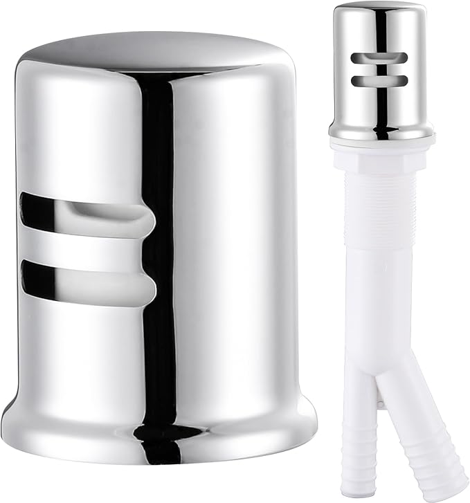 Dishwasher Air Gap Cover, Dishwasher Air Gap Cap for Kitchen Sink, Solid Brass Dishwasher Overflow Vent Cap Replacement Kit, Chrome