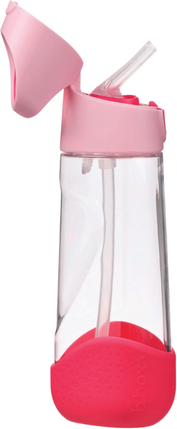 b.box 20oz Tritan Straw Bottle: Large Kids Water Bottle with Flip Straw for School, Daycare. Spill Proof, Leak Proof, Dishwasher Safe, BPA Free (Flamingo Fizz, 20 oz)