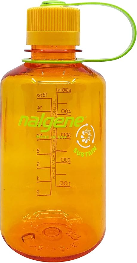 Nalgene Sustain Tritan BPA-Free Water Bottle Made with Material Derived from 50% Plastic Waste, 16 OZ, Narrow Mouth