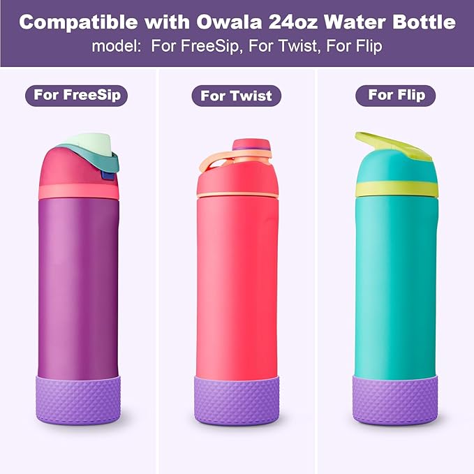 Silicone Boot for Owala Water Bottle 24 oz 32 oz 40 oz, Anti-Slip Protective Sleeve for FreeSip/Twist/Flip Stainless Steel Water Bottles Accessories
