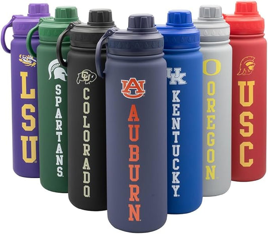 Aubrun University Water Bottle - Navy Blue Double Walled Stainless Steel 24 oz Keeps Drinks Cold or Hot