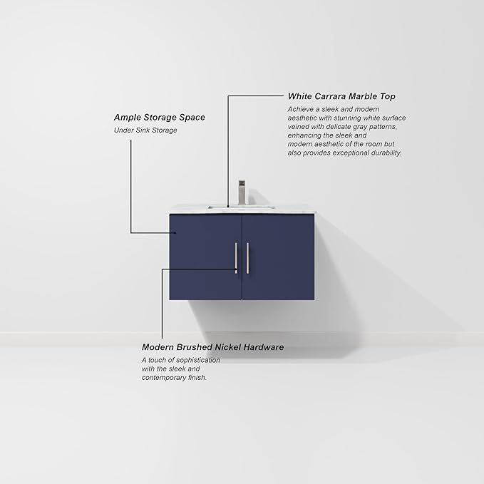 Sonoma 30 in. W X 22 in. D Navy Blue Single Bath Vanity Cabinet Without Countertop