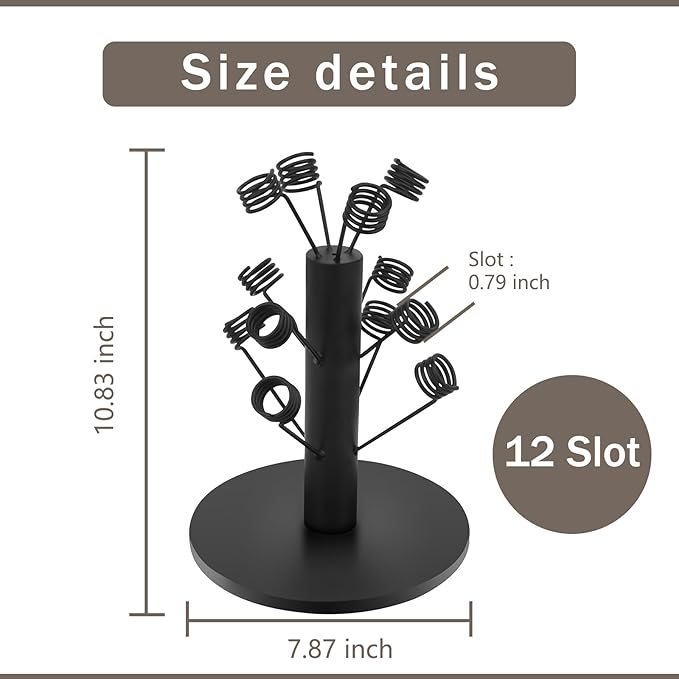 Bottle Stopper Holder, Wine Bottle Stopper Display Rack, 12 Slot Bottle Stopper Display, Tabletop Wine Bottle Stopper Holder Display Stand for Stoppers with A Diameter Greater Than 0.79 Inches