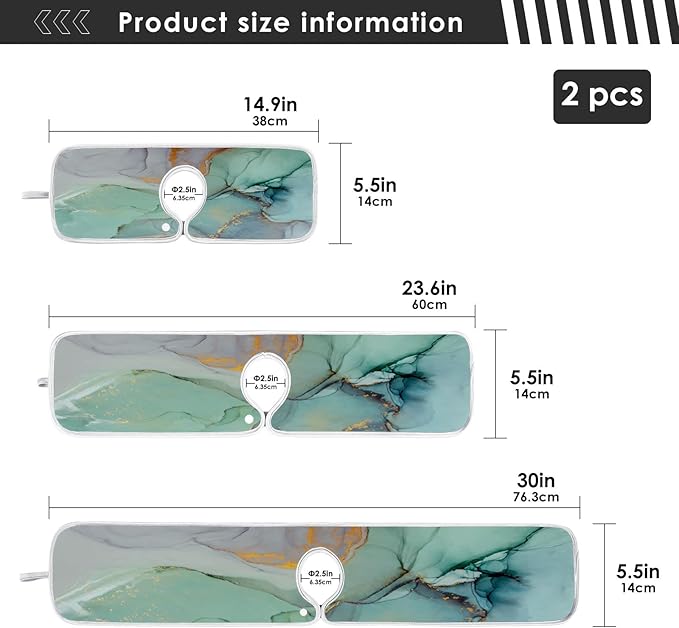 Marble Turquoise Green Faucet Water Catcher Mat 2 Pack Tie Dye Gray Purple Drying Mat Absorbent Bathroom Faucet Handle Drip Catcher Tray Bar RV Kitchen Sink Splash Guard 23x5 Inches