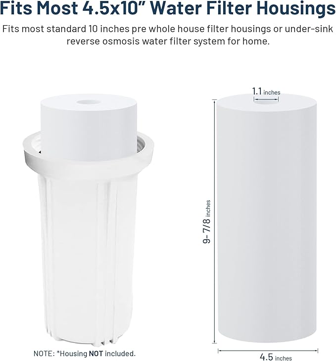 Whole House Water Filter Cartridge Replacement for Well Water, 5 Micron Water Filter 10" x 4.5" Melt Blown PP Sediment Water Filter Compatible with GXWH35F, GXWH30C, HD-950, W15-PR - 3 Pack