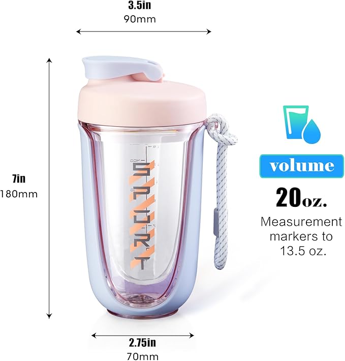 shaker cups for protein shakes 20 oz protein shaker bottle，Leak Proof，The Perfect Shaker for the Gym, Pre-Workout Bottle，Cocktail Shaker Cup，Weight Loss Supplement Shakes