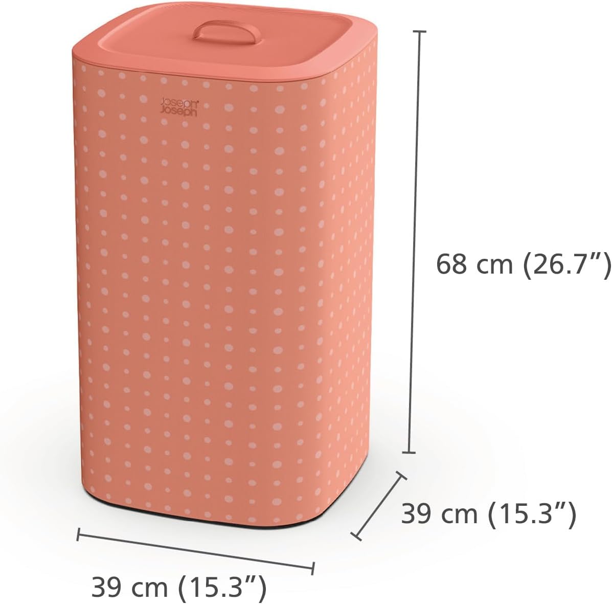 Joseph Joseph Tota Pop 60 liter/15.8 gallon Laundry Hamper Separation Basket with lid, 2 Removable Washing Bags with Handles- Coral/Green