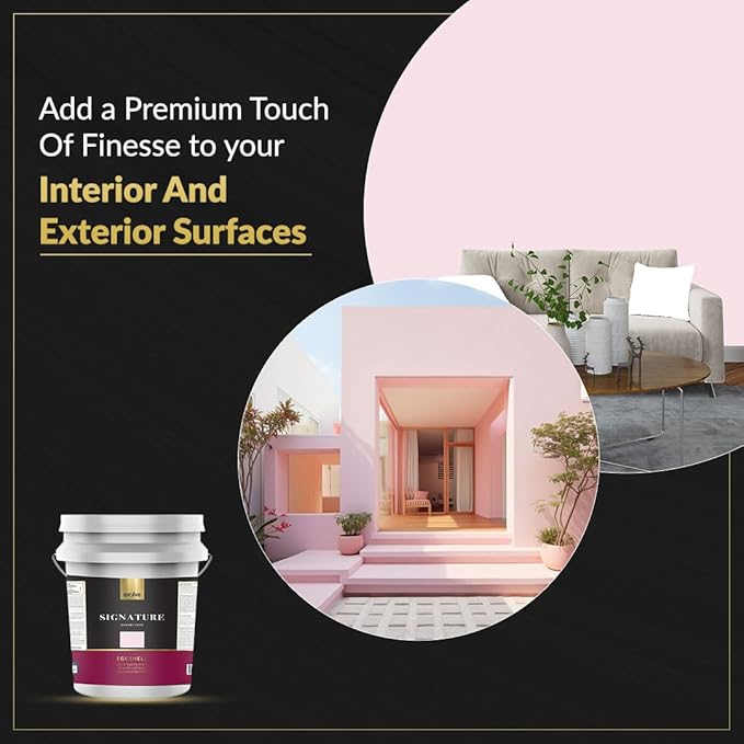 EVOLVE Signature Paint & Primer: Luxury Paint & Primer for Indoor & Outdoor Surfaces, Minimal Odor, Eggshell Sheen (Petal Pink, 5 Gallon)