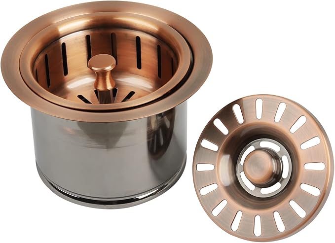 Akicon Kitchen Sink Copper Finish Garbage Disposal Flange Stopper, One Size Disposal Rim, Fit 3-1/2 Inch Standard Sink Drain Hole 2.85" Height