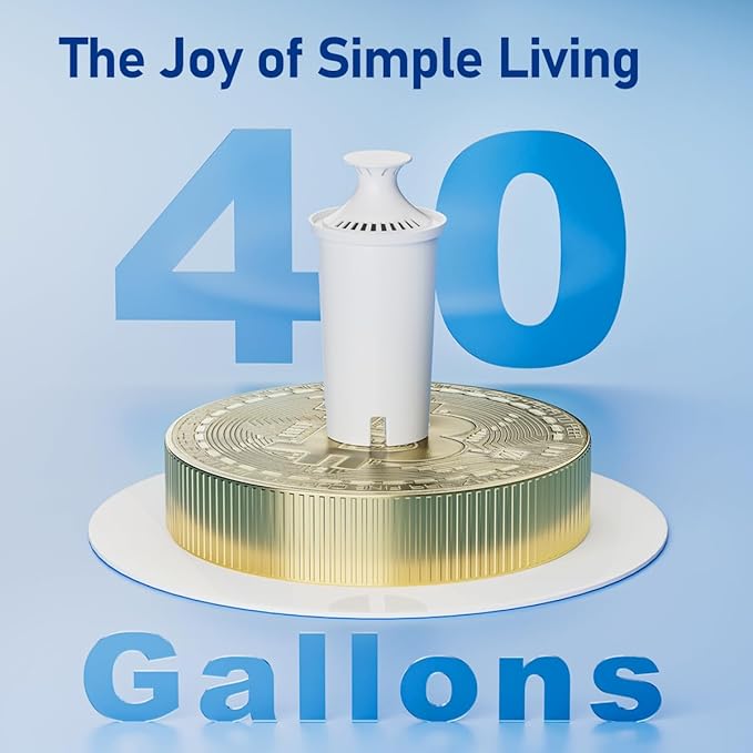 Replacement for Brita®Water Filter, NSF Certified Water Filter Pitchers Cartridges for Brita® Classic 35557, Ob03, Mavea® 107007, Lasts Two Months or 40 Gallons,Pack of 8