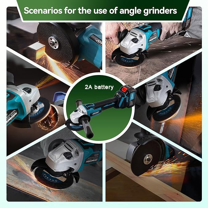 18GA Brushless Brad Nailer & Stapler Combo Kit with 20V MAX Battery, Includes 5/8" Brushless Angle Grinder, Cordless Nail Gun for Woodworking and Grinding Tools