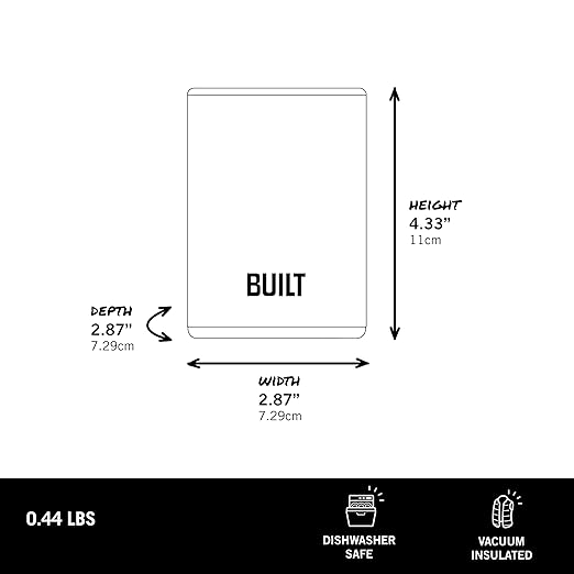 BUILT 12 Ounce Double Wall Stainless Steel K2 Can Chiller Concrete Grey