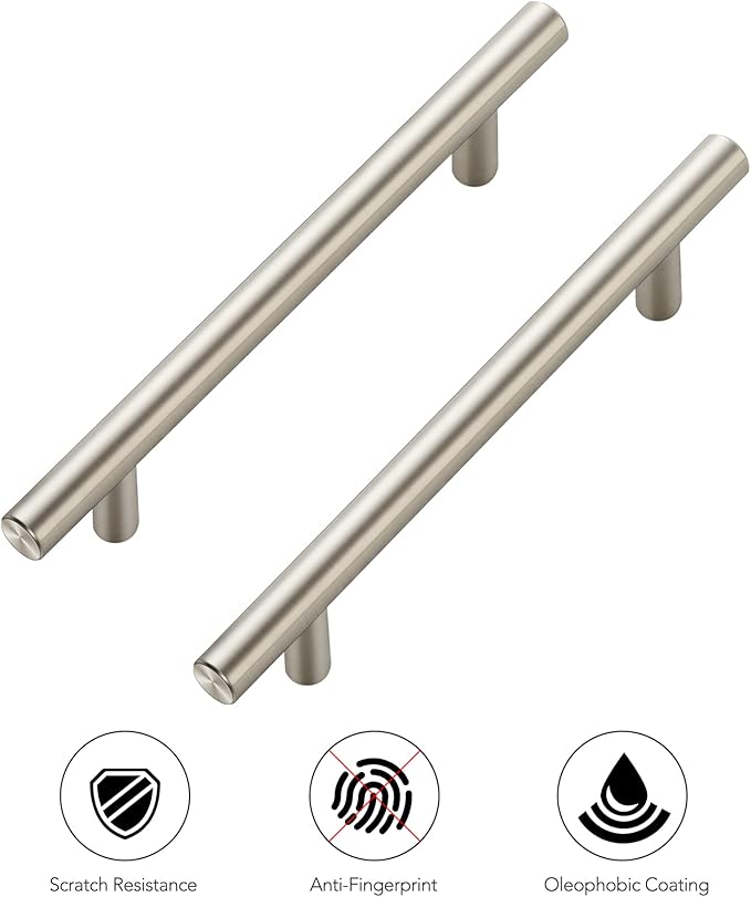 Ravinte 30 Pack | 7.38'' Cabinet Pulls Brushed Nickel Stainless Steel Kitchen Drawer Pulls Cabinet Handles 7-3/8”Length, 5” Hole Center with Mounting Template