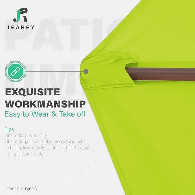 JEAREY 9 ft Patio Umbrella Replacement Canopy for 8 Ribs, Table Market Yard Umbrella Replacement Top Cover-Apple Green (Canopy Only)