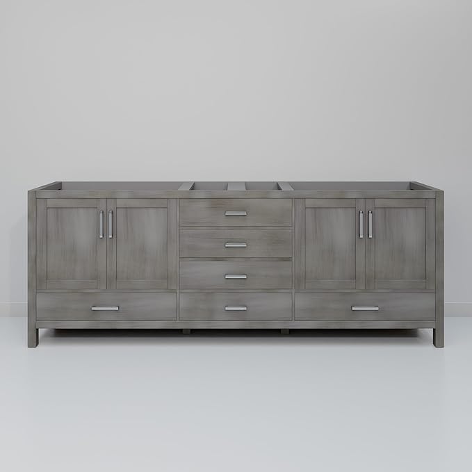 Big Sur 80 in. W X 22 in. D Distressed Grey Double Bath Vanity Cabinet Without Countertop