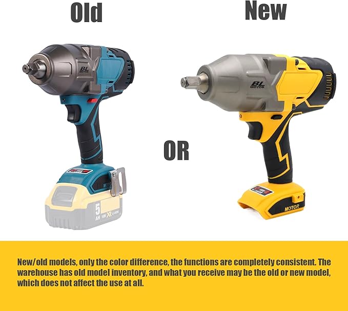 FSYAO 1100 ft-lbs(1500Nm) maximum torque, 20V 1/2 inch cordless impact wrench-brushless, 4-speed adjustment, automatic start and stop.(Host only/Without battery).