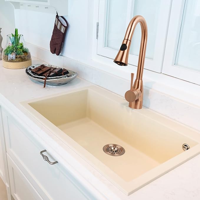 Akicon Kitchen Sink Copper Finish Garbage Disposal Flange Stopper, One Size Disposal Rim, Fit 3-1/2 Inch Standard Sink Drain Hole 2.85" Height