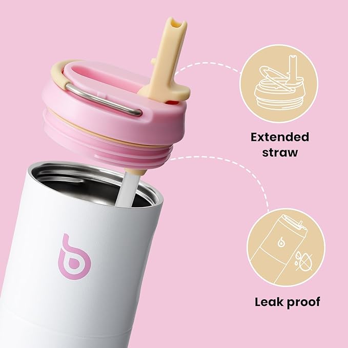 BOTTLE BOTTLE Insulated Water Bottle 24oz with Straw Lid and Handle for Sports Travel Gym Stainless Steel Water Bottles Double-Wall Vacuum Metal Thermos Bottles Leak Proof BPA-Free