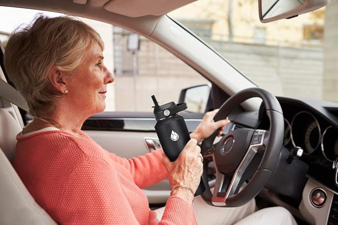 SENDESTAR Water Bottle 32oz,2 Lids(Straw lid),Wide Mouth Stainless Steel Vacuum Insulated Double Wall Keep Liquids Cold or Hot All Day,Sweat Proof Sport Design,Fit Car Cup Holder(Sweet Candy)