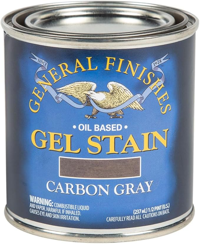 General Finishes Oil Base Gel Stain, 1/2 Pint, Carbon Gray