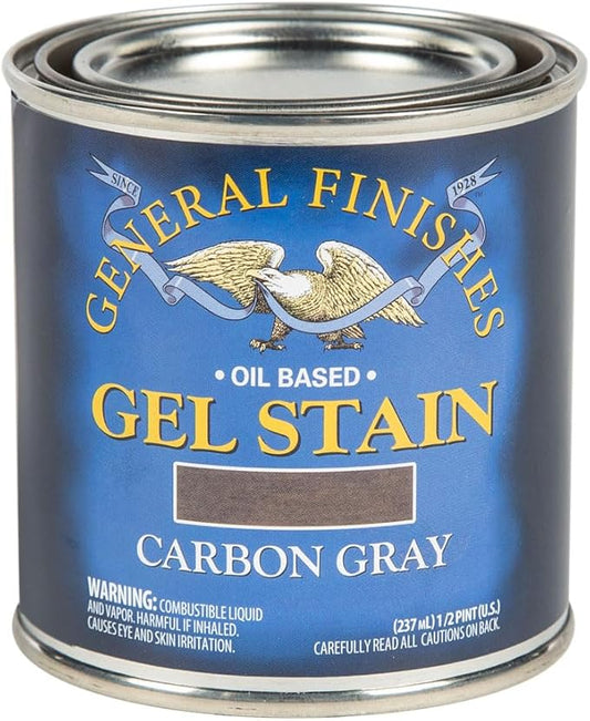General Finishes Oil Base Gel Stain, 1/2 Pint, Carbon Gray