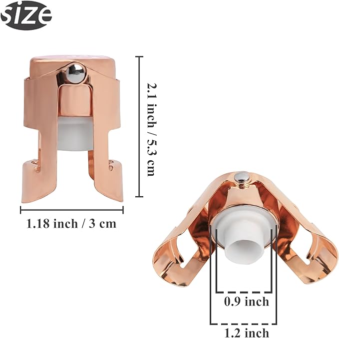 LIZIMANDU Champagne Stopper, Stainless Steel Bottle Plug Sealer for Sparkling Wine, Superior Leak,keeps Wine, Champagne, Prosecco, Cava, and Sparkling Wine fresh longer(1-Rose Gold)