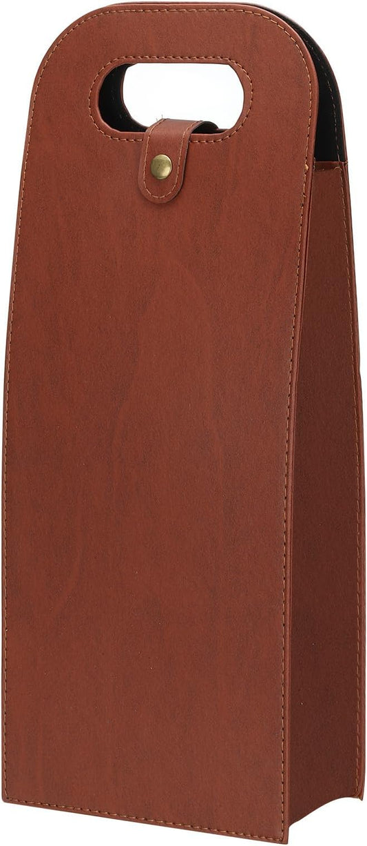 PATIKIL 2 Bottle Wine Gift Bag, Wine Bag Reusable Leather Wine Tote Carrier for Wine Bottles Portable Champagne Gift Bags for Picnic Party Wedding, Coffee