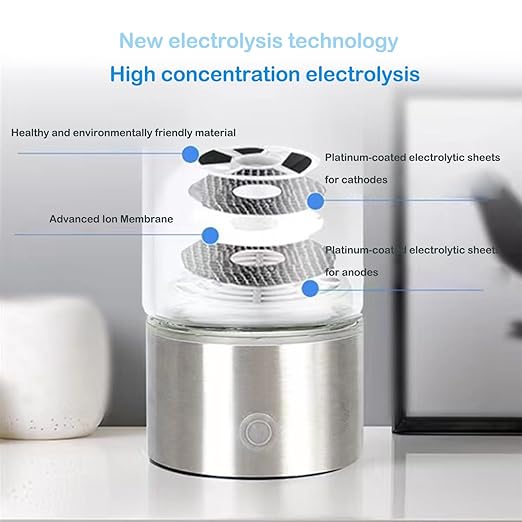 Hydrogen Water Bottle, Hydrogen Water Bottle Generator, Portable Water Electrolysis Cups, for Home, Travelling and Office