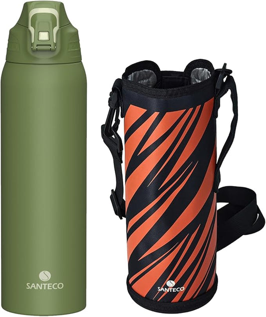 Insulated Sports Water Bottle, Stainless Steel Water Bottles with Locking Flip Top Lid, Insulated Bottle with Double-Wall Vacuum Insulation for Fitness and Outdoor Enthusiasts