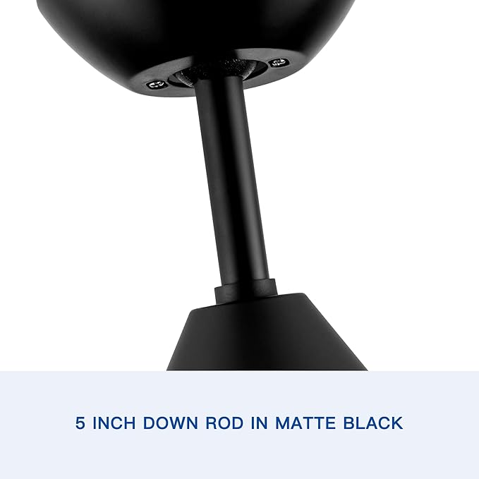 NicBex Ceiling Fan 30 Inch Indoor Modern Ceiling Fans with Integrated LED Light and Remote Control Down Rod Mount Ceiling Fan with 5 Blades for Living Room, Bedroom, Black