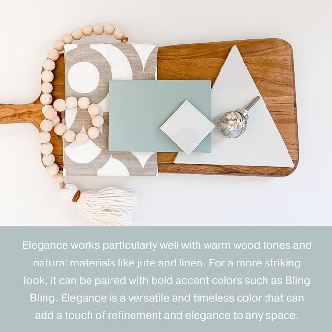 Country Chic All-in-One Chalk Paint for Furniture, Cabinets, Home Decor, Eco-Friendly, Matte Finish, Built-In Primer & Top Coat for Wood, Metal - Elegance (dusty blue) - Quart 32 oz (950 ml)