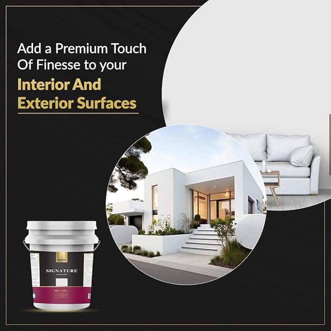 EVOLVE Signature Paint & Primer: Luxury Paint & Primer for Indoor & Outdoor Surfaces, Minimal Odor, Eggshell Sheen (Fog Gray, 5 Gallon)