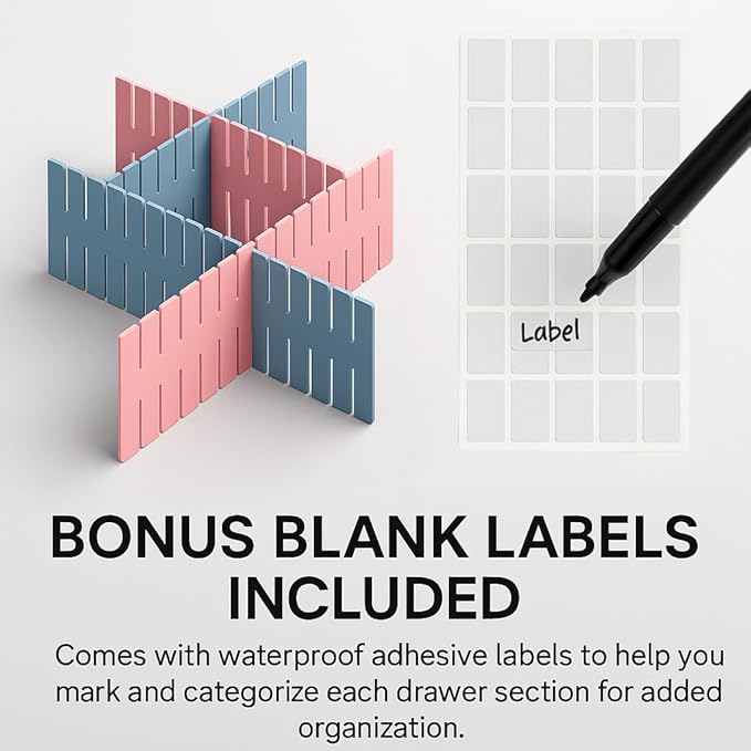 4 inches Adjustable Drawer Divider Kit – 4 Pack (White Only) – DIY Expandable Organizer for Small Drawers, Office,Kitchen, Bathroom