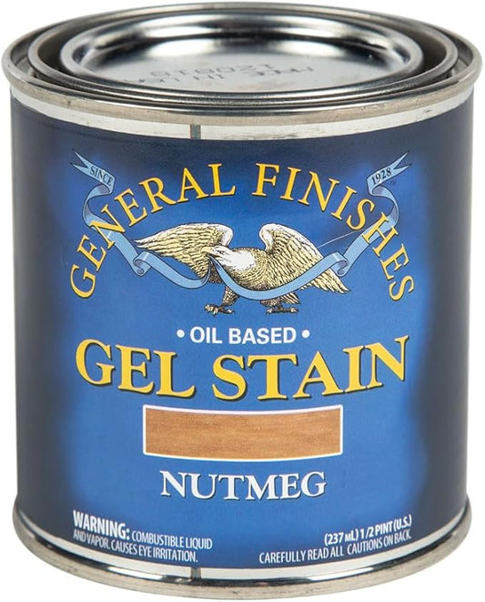 General Finishes Oil Base Gel Stain, 1/2 Pint, Nutmeg