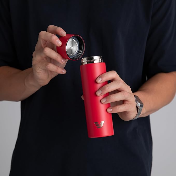 Mini Stainless Steel Water Bottle 14oz - Non-insulated | Designed for Bags | Slim, Lightweight & Stylish – Red